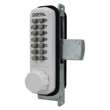 Lockey Mechanical Keyless Narrow Stile Deadbolt Lock Single Combination White 2900-WH